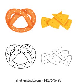 Isolated object of Oktoberfest and bar logo. Collection of Oktoberfest and cooking stock vector illustration.