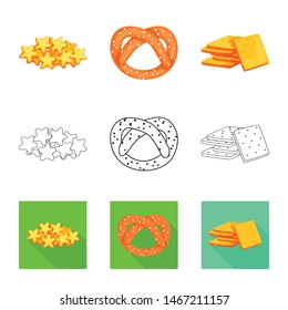 Isolated object of Oktoberfest and bar sign. Set of Oktoberfest and cooking stock vector illustration.