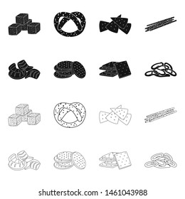 Isolated object of Oktoberfest and bar snack logo. Collection of Oktoberfest and cooking stock symbol for web.