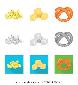 Isolated object of Oktoberfest and bar symbol. Collection of Oktoberfest and cooking stock symbol for web.