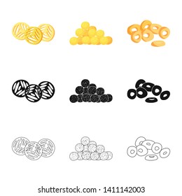 Isolated object of Oktoberfest and bar symbol. Set of Oktoberfest and cooking stock vector illustration.