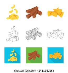 Isolated object of Oktoberfest and bar symbol. Set of Oktoberfest and cooking vector icon for stock.