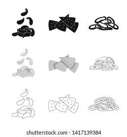 Isolated object of Oktoberfest and bar symbol. Set of Oktoberfest and cooking stock symbol for web.