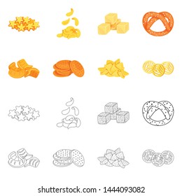 Isolated object of Oktoberfest and bar symbol. Collection of Oktoberfest and cooking stock vector illustration.