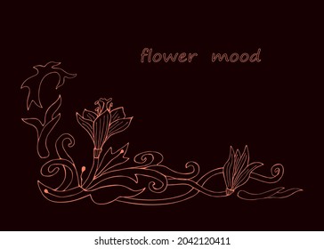 The isolated object on a dark background. A pattern of flowers.