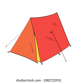 Isolated object on white background. Camping tent for fishing vector