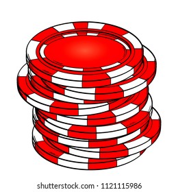Isolated object on white background.. Playing chips casino Vector illustration