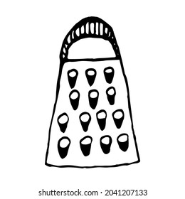 The isolated object on a white background. Grater for vegetables. A piece of kitchen utensils.
