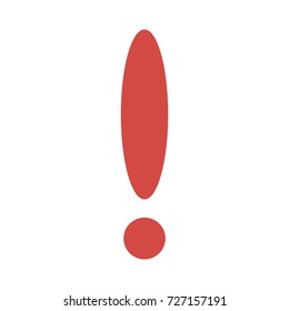 Isolated object on white background exclamation mark