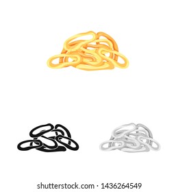 Isolated object of onion and ring icon. Set of onion and crisp stock symbol for web.