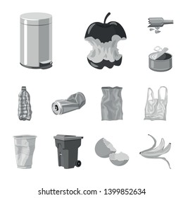 Isolated object of order and recycling sign. Collection of order and sort vector icon for stock.