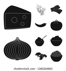 Isolated object of organic and cooking icon. Collection of organic and flavors vector icon for stock.
