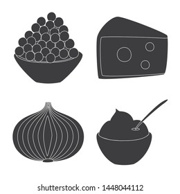 Isolated object of organic and cooking logo. Collection of organic and flavors vector icon for stock.