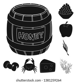 Isolated object of organic and cooking sign. Set of organic and flavors vector icon for stock.