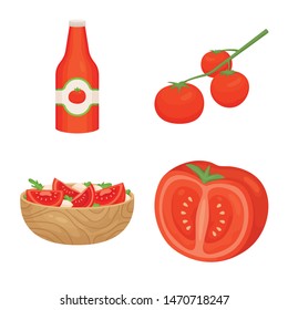 Isolated object of organic and food sign. Collection of organic and diet stock symbol for web.