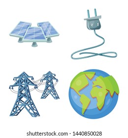 Isolated object of and organic icon. Set of and Solar stock vector illustration.