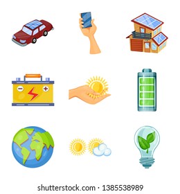 Isolated object of  and organic  logo. Collection of  and Solar stock vector illustration.