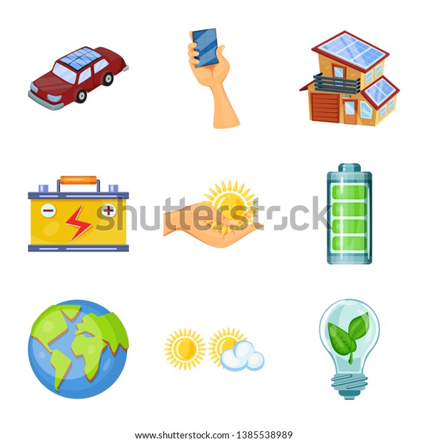 Isolated object of  and organic  logo.\
Collection of  and Solar stock vector\
illustration.