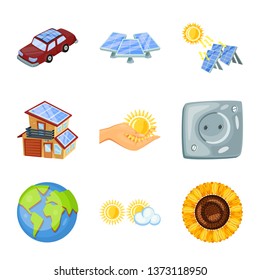 Isolated object of  and organic  logo. Set of  and Solar stock symbol for web.