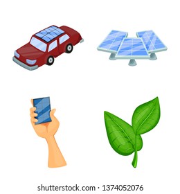 Isolated object of  and organic  logo. Set of  and Solar vector icon for stock.