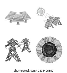 Isolated object of organic and nature icon. Collection of organic and panel stock vector illustration.