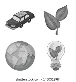 Isolated object of organic and nature logo. Set of organic and panel stock symbol for web.