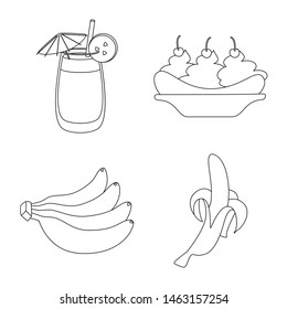 Isolated object of organic and potassium icon. Collection of organic and diet stock symbol for web.