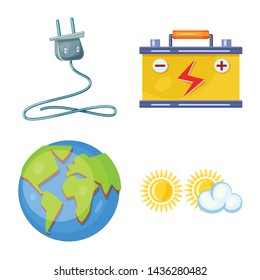Isolated object of and organic sign. Collection of and Solar stock vector illustration.