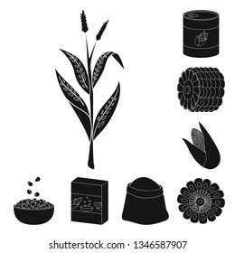 Isolated object of organic and vegetarian logo. Collection of organic and food vector icon for stock.