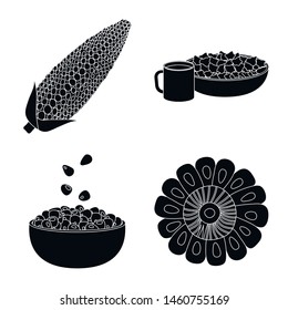 Isolated object of organic and vegetarian symbol. Collection of organic and food stock vector illustration.