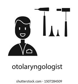 Isolated object of otolaryngologist and doctor icon. Graphic of otolaryngologist and man vector icon for stock.