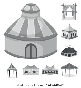 Isolated object of outdoor and architecture icon. Set of outdoor and shelter stock symbol for web.