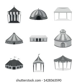 Isolated object of outdoor and architecture icon. Set of outdoor and shelter stock vector illustration.