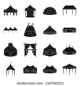 Isolated object of outdoor and architecture logo. Set of outdoor and shelter stock symbol for web.