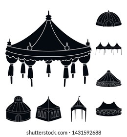 Isolated object of outdoor and architecture logo. Set of outdoor and shelter stock symbol for web.