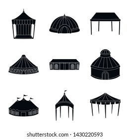 Isolated object of outdoor and architecture sign. Set of outdoor and shelter stock vector illustration.