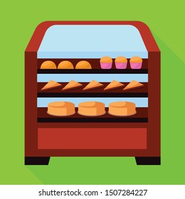 Isolated object of oven and kitchen icon. Web element of oven and food stock vector illustration.