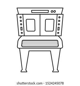 Isolated object of oven and machine symbol. Graphic of oven and bakery vector icon for stock.