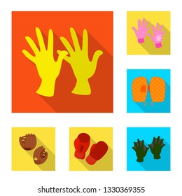 Isolated object of own and textile logo. Set of own and safety stock vector illustration.