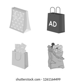 Isolated object of package and food icon. Collection of package and box vector icon for stock.