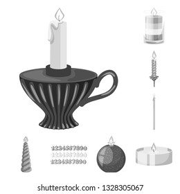 Isolated object of paraffin and fire  icon. Collection of paraffin and decoration    vector icon for stock.