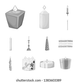 Isolated object of paraffin and fire  icon. Collection of paraffin and decoration    stock symbol for web.