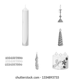 Isolated object of paraffin and fire  symbol. Set of paraffin and decoration    stock symbol for web.