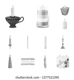 Isolated object of paraffin and fire  symbol. Set of paraffin and decoration    stock vector illustration.
