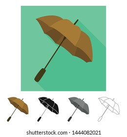 Isolated object of parasol and autumn icon. Collection of parasol and season stock symbol for web.