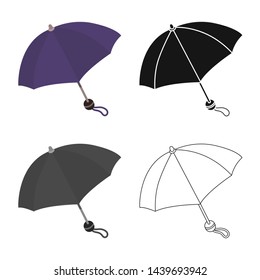 Isolated object of parasol and spring sign. Set of parasol and meteorology vector icon for stock.