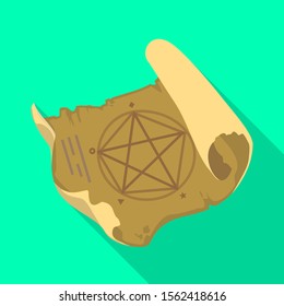 Isolated object of parchment and alchemy logo. Web element of parchment and manuscript stock vector illustration.