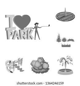 Isolated object of park and city logo. Set of park and street stock symbol for web.