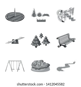 Isolated object of park and city logo. Set of park and street stock symbol for web.