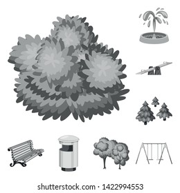 Isolated object of park and city symbol. Collection of park and street stock symbol for web.